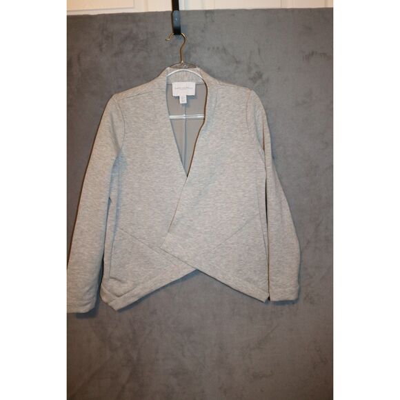 Carolina Belle Montreal Grey Knit Open Front Blazer (M) - Picture 4 of 8